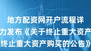 地方配资网开户流程详解上海电力发布《关于终止重大资产购买的公告》