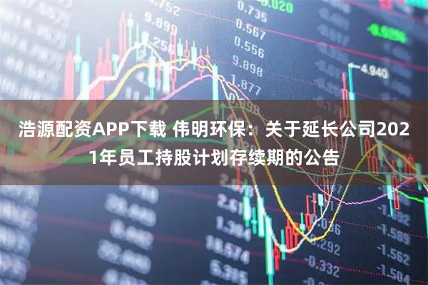 浩源配资APP下载 伟明环保：关于延长公司2021年员工持股计划存续期的公告